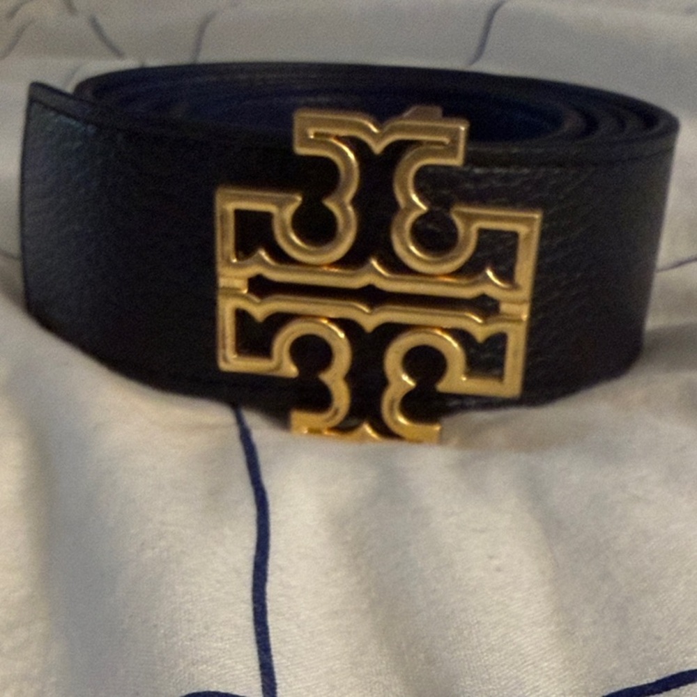Tory Burch Reversible Black and Blue Belt